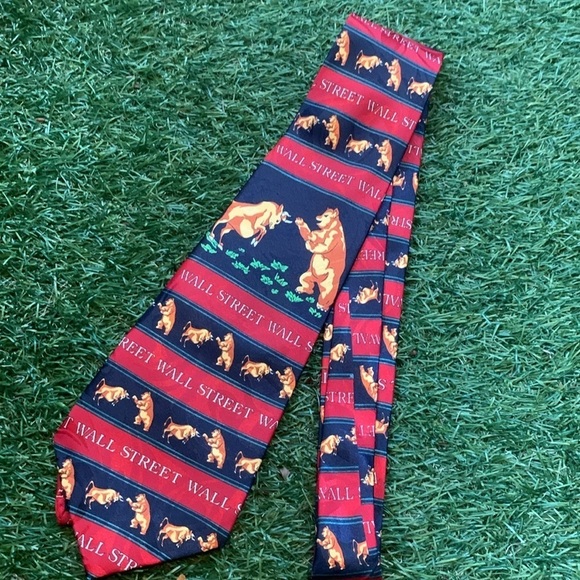 Steven Harris “Wall Street” Bull & Bear Tie Stock Broker Financial Advisor Gift - Picture 12 of 12